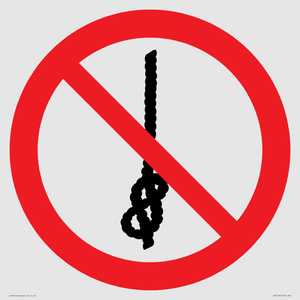 P030 Prohibition: Do not tie knots in rope